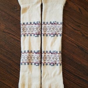 Vtg Ivory Wool Knitted Legwarmers